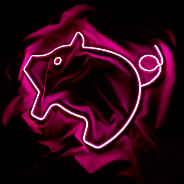 Różowa świnka neon led